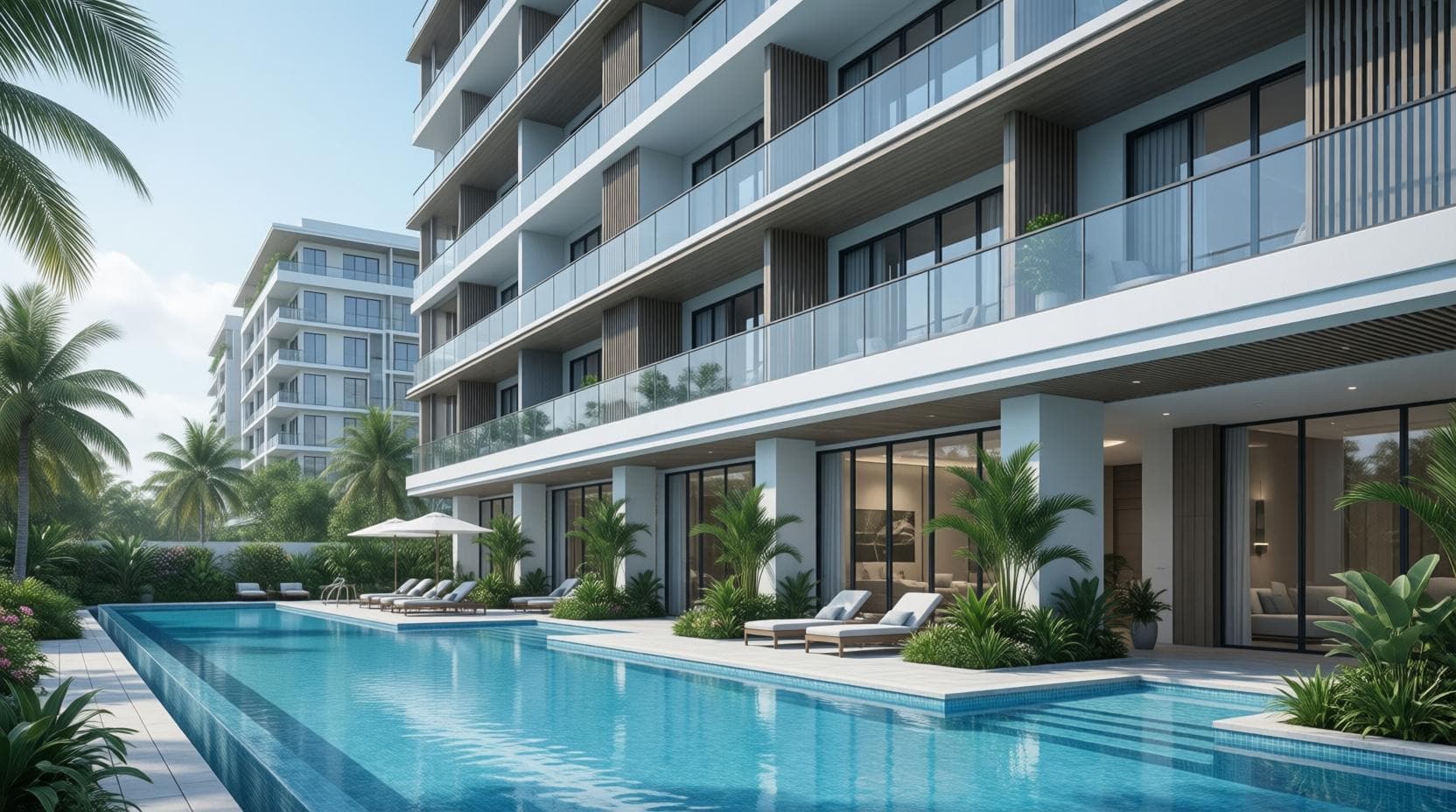 Comunidad residencial — áreas comunes y entorno del condominio